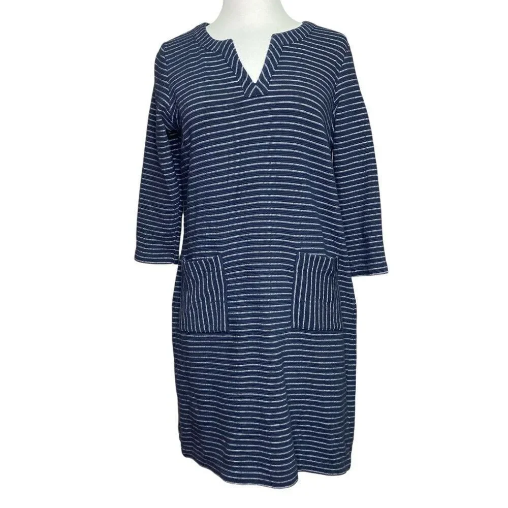 J.Jill Long Sleeve Knit Dress Size Petite Small Pin Striped
